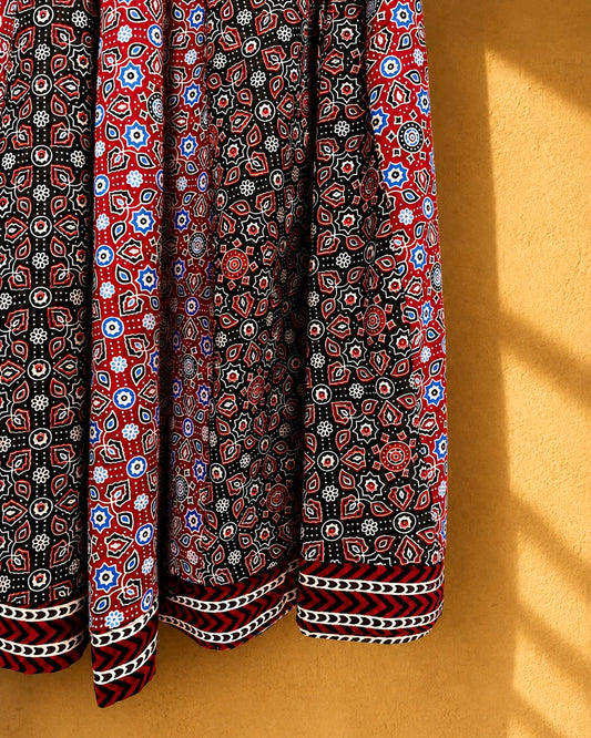 🌻Navrang ~ Noor Ajrakh Skirt and Dupatta Set