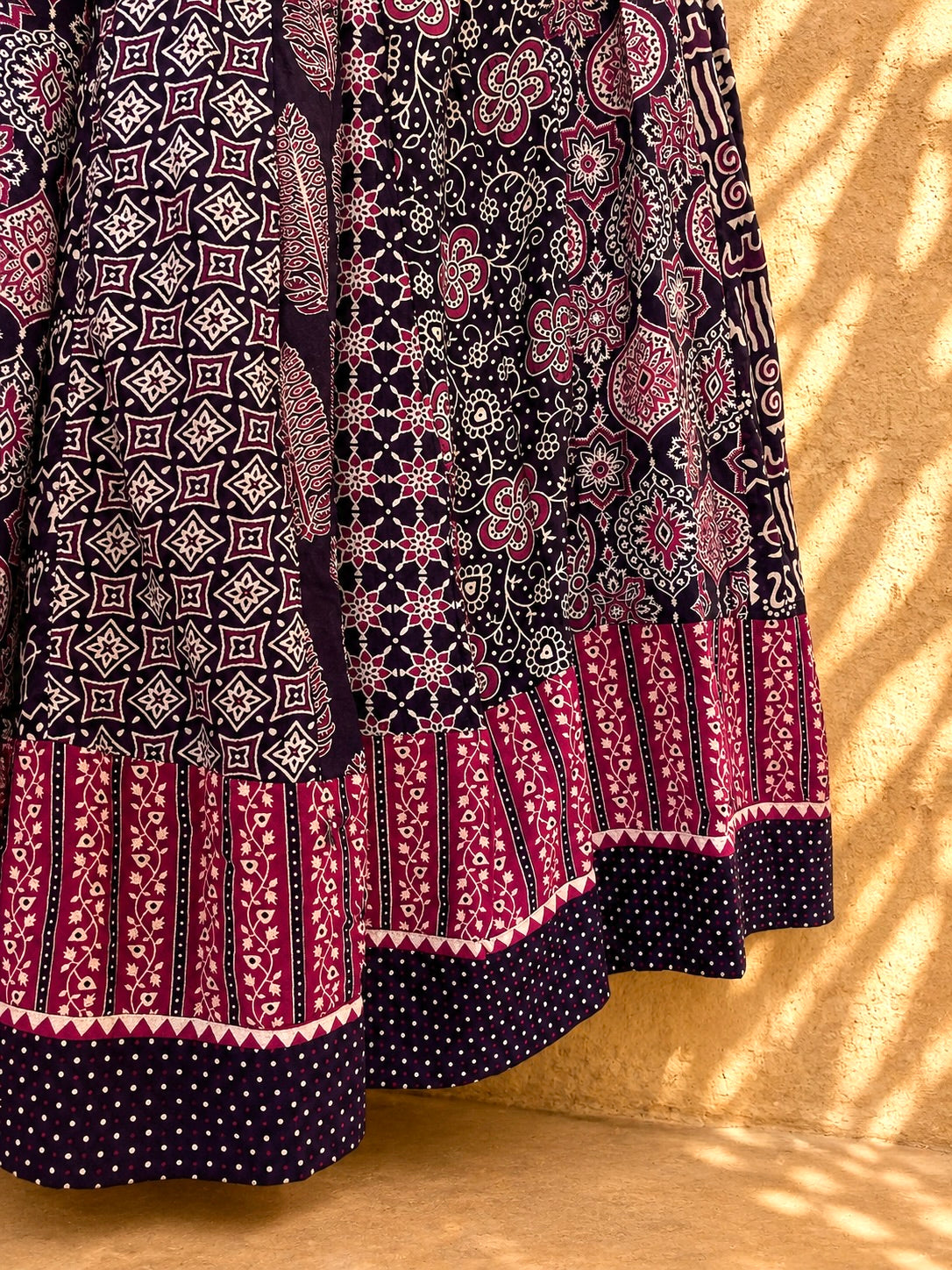 ⚜️ Dharohar ~ Sitara ~ Ajrakh Long Kali Skirt