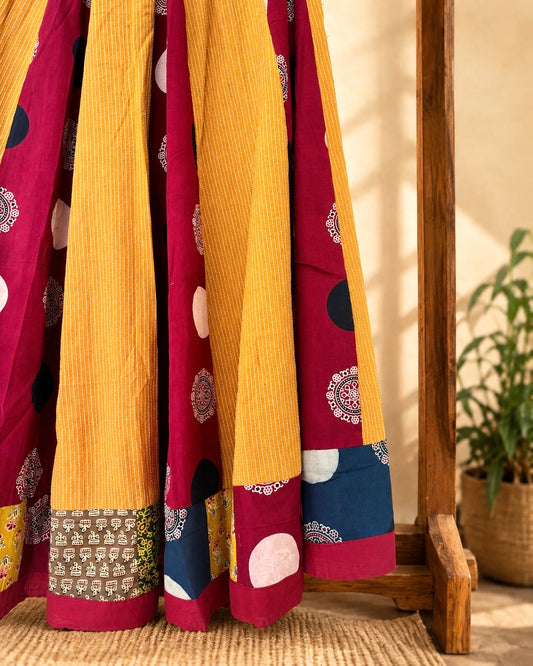 🌻Navrang ~ Gulnaar Ajrakh Skirt and Dupatta Set