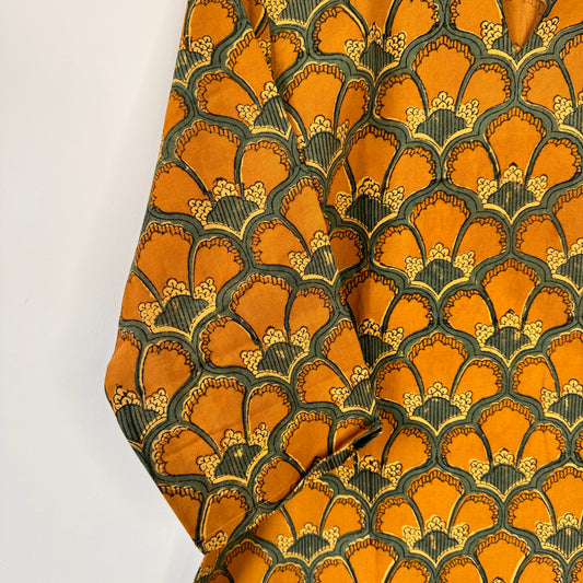 Marigold - Yellow Ochre Ajrakh Kurti