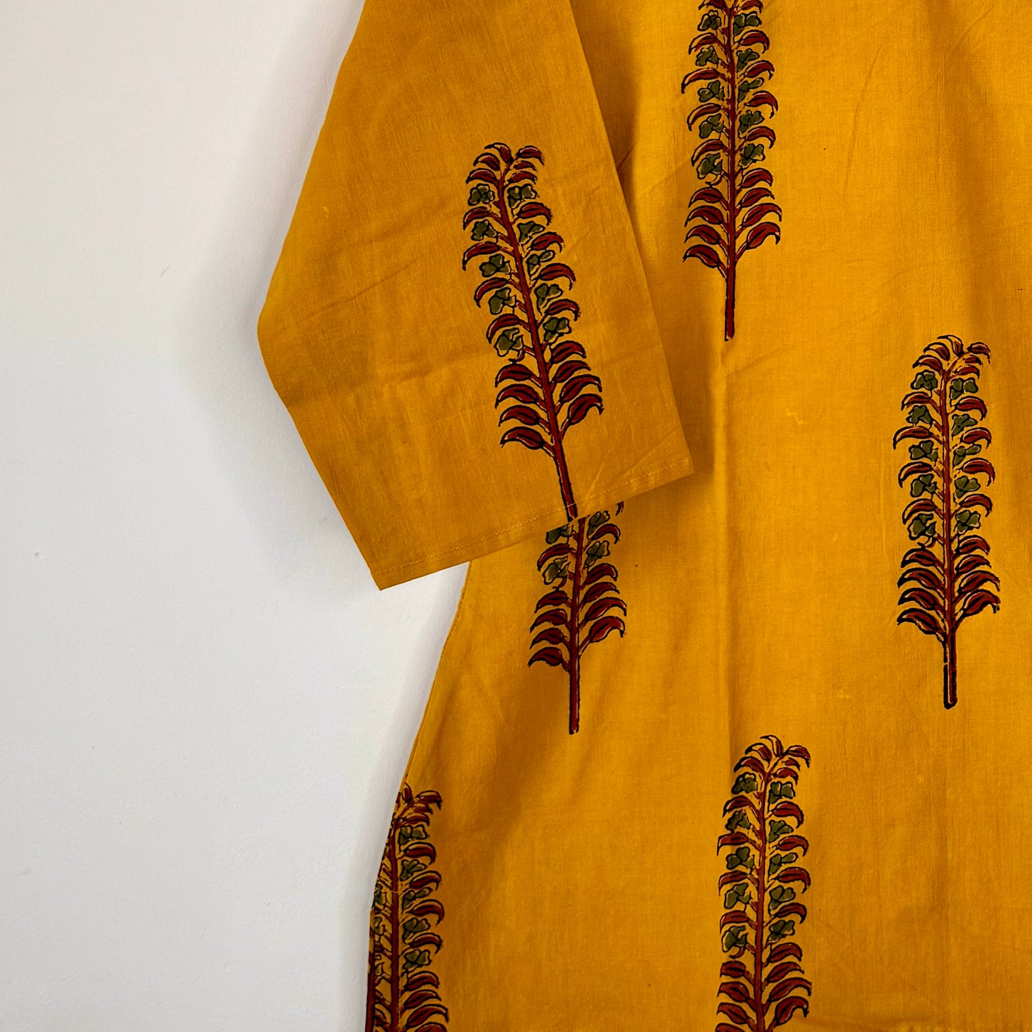 Goldfinch - Deep yellow Ajrakh Kurti