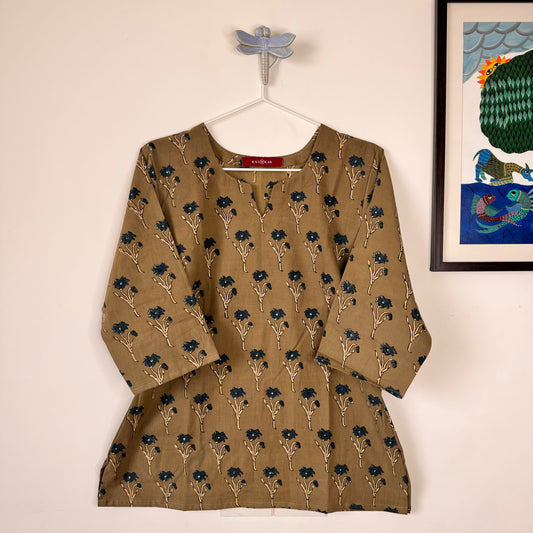 Camel - Sand Brown Ajrakh Kurti