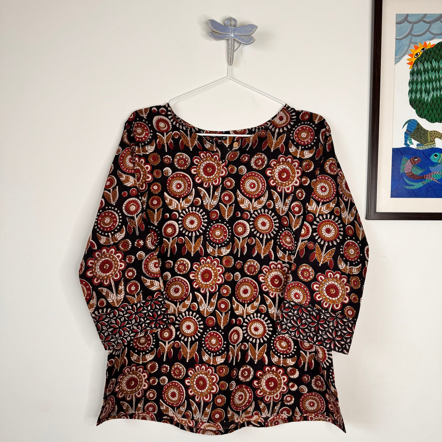 Wilderness - Brown Handblock Kurti