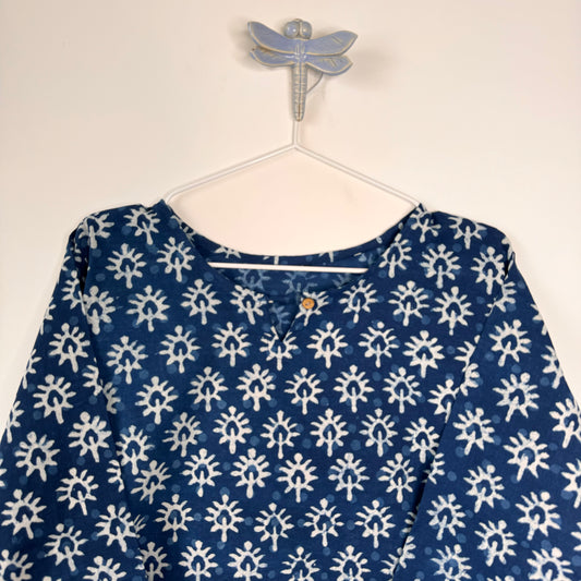 Motif Shower - Indigo Handblock Kurti