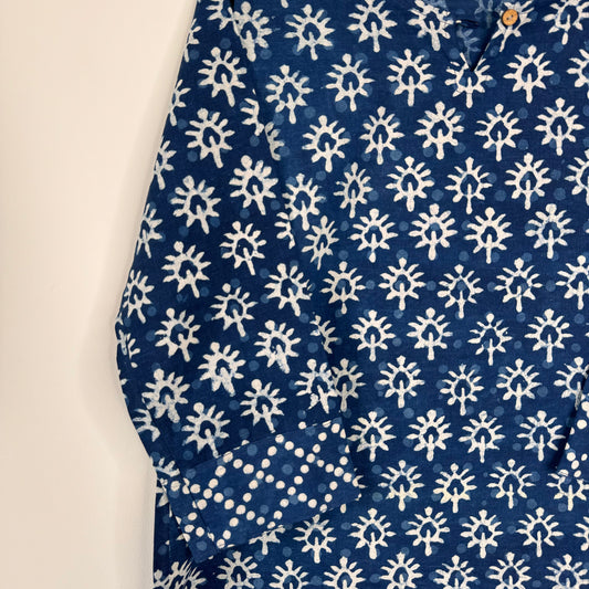 Motif Shower - Indigo Handblock Kurti