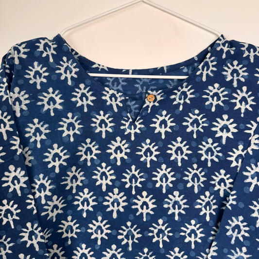 Motif Shower - Indigo Handblock Kurti