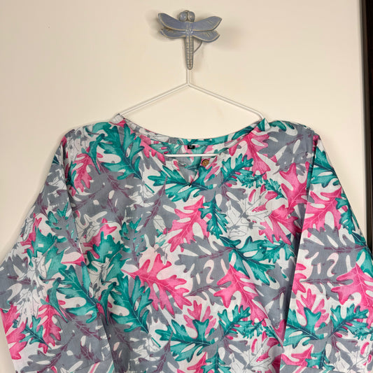 Autumn Blossom - Multicolor Handblock Kurti