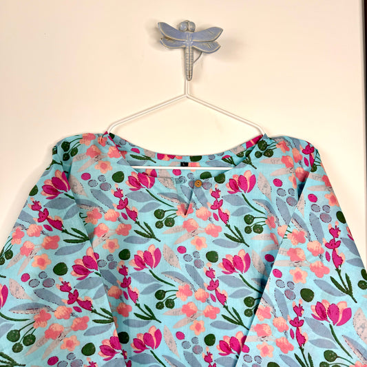 Flower Gardern - Multicolor Handblock Kurti