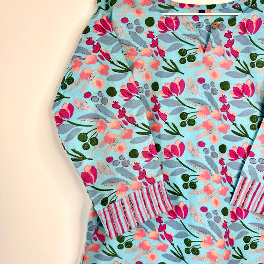 Flower Gardern - Multicolor Handblock Kurti