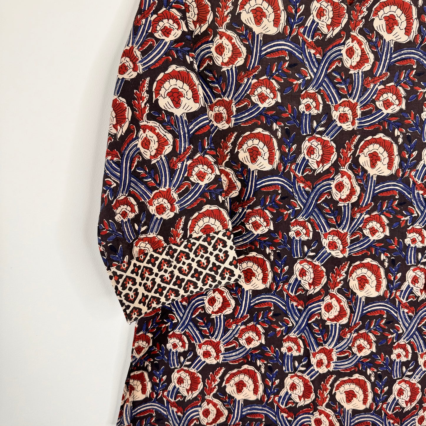 Wild Rose - Brown Handblock Kurti