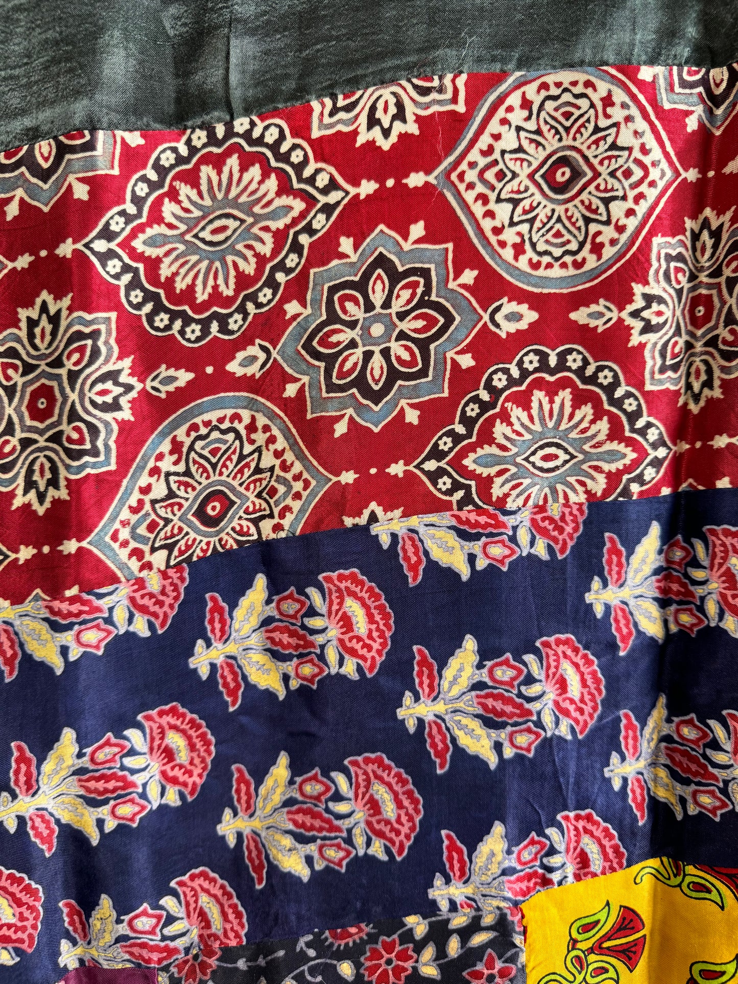 Modal Silk Ajrakh Applique Dupatta ~ Brick Red