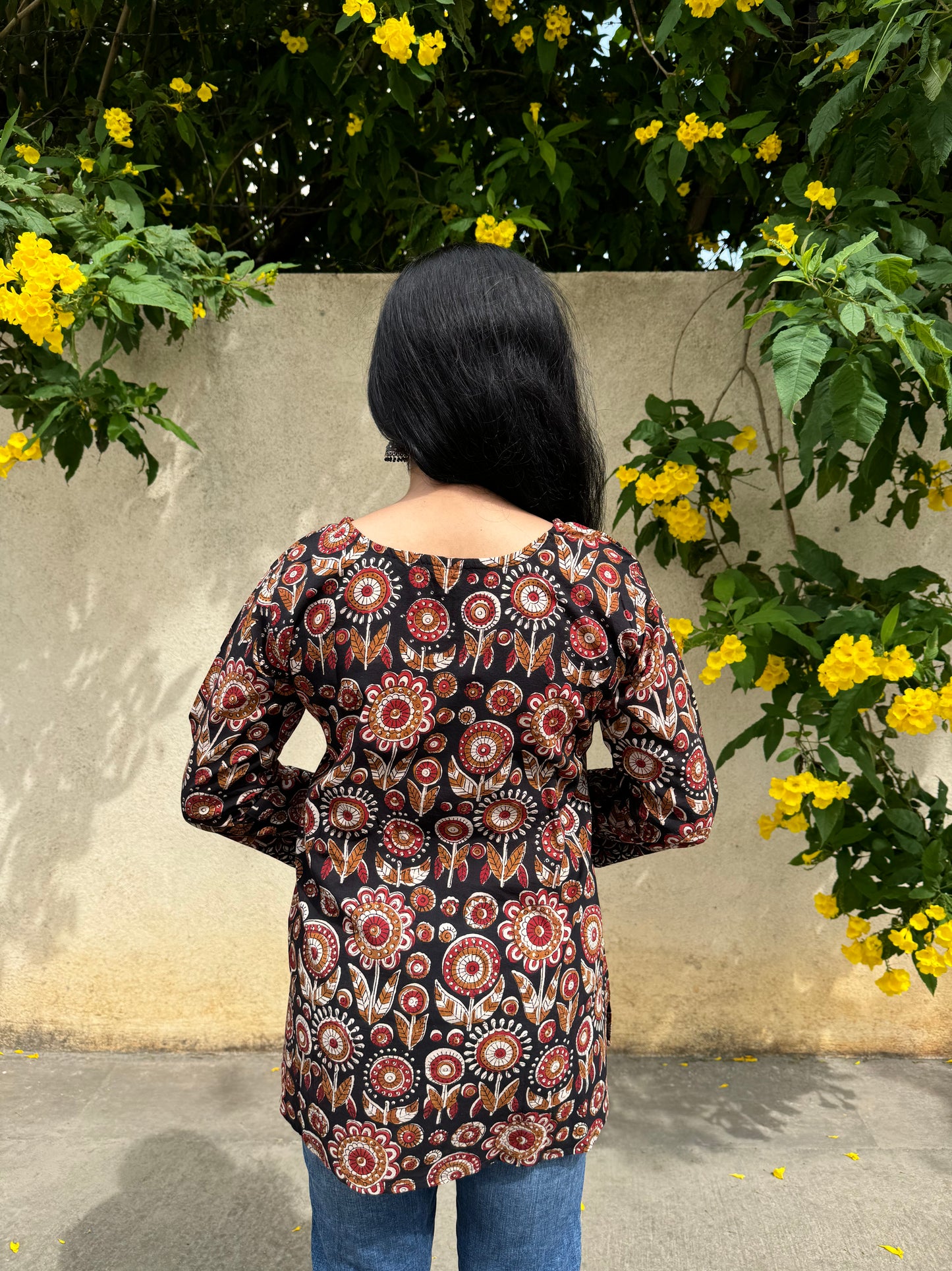 Wilderness - Brown Handblock Kurti