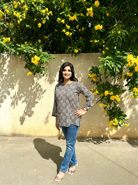 Nebula - Black Handblock Kurti