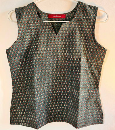 Forest Spirit - Olive Green Bagru Crop Top