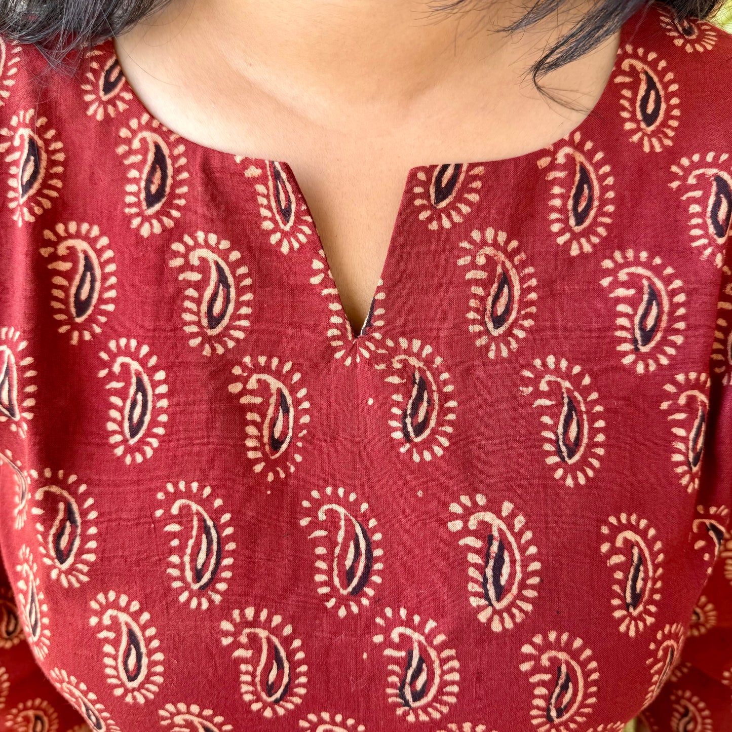 Phoenix - Brick Red Ajrakh Kurti