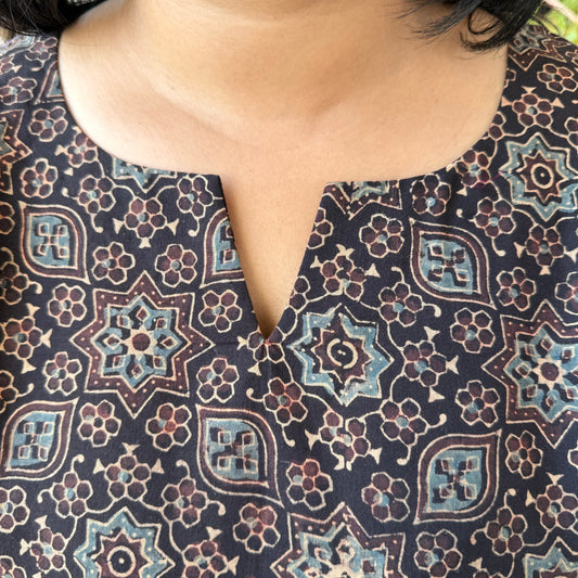 Stardust - Black Ajrakh Kurti