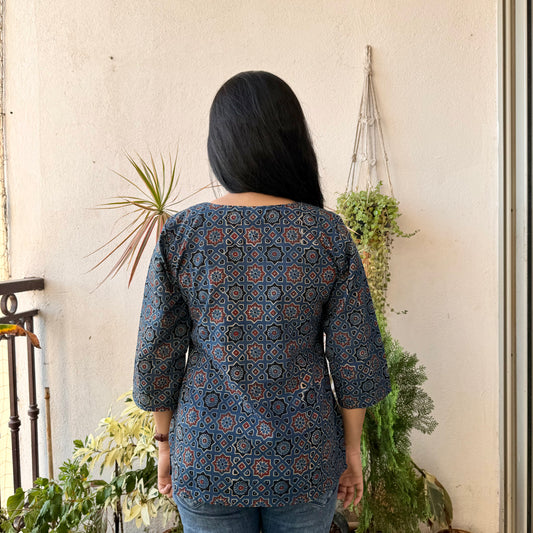Stardust - Blue Ajrakh Kurti
