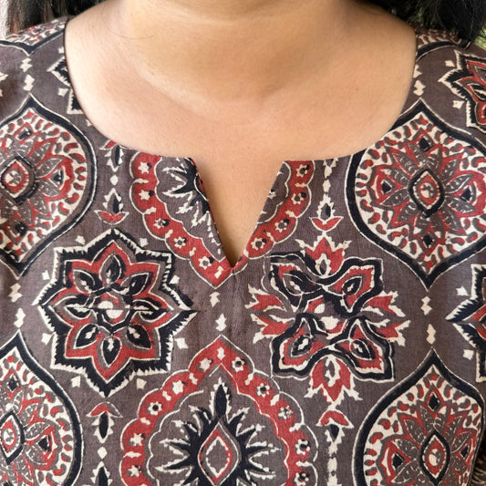 Seashell - Brown Ajrakh Kurti
