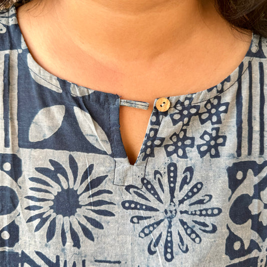 Tribal - Indigo Handblock Kurti