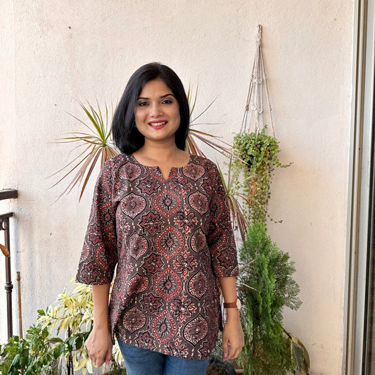 Seashell - Brown Ajrakh Kurti