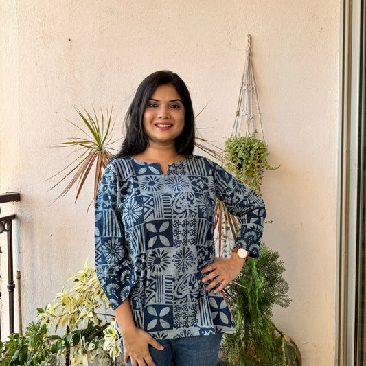 Tribal - Indigo Handblock Kurti