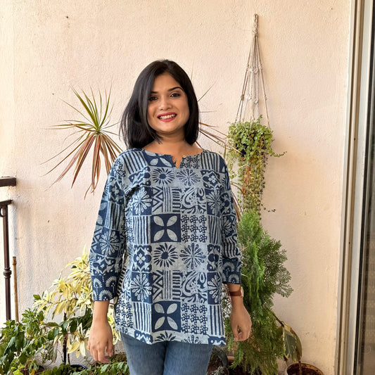 Tribal - Indigo Handblock Kurti