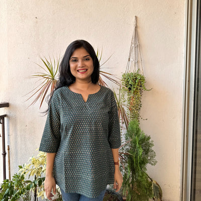 Forest Spirit - Olive Green Bagru Kurti