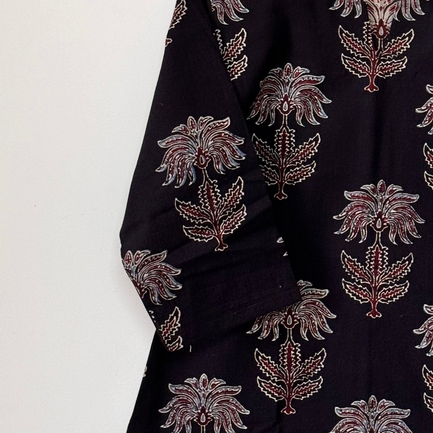 Lilies - Jet Black Ajrakh Kurti