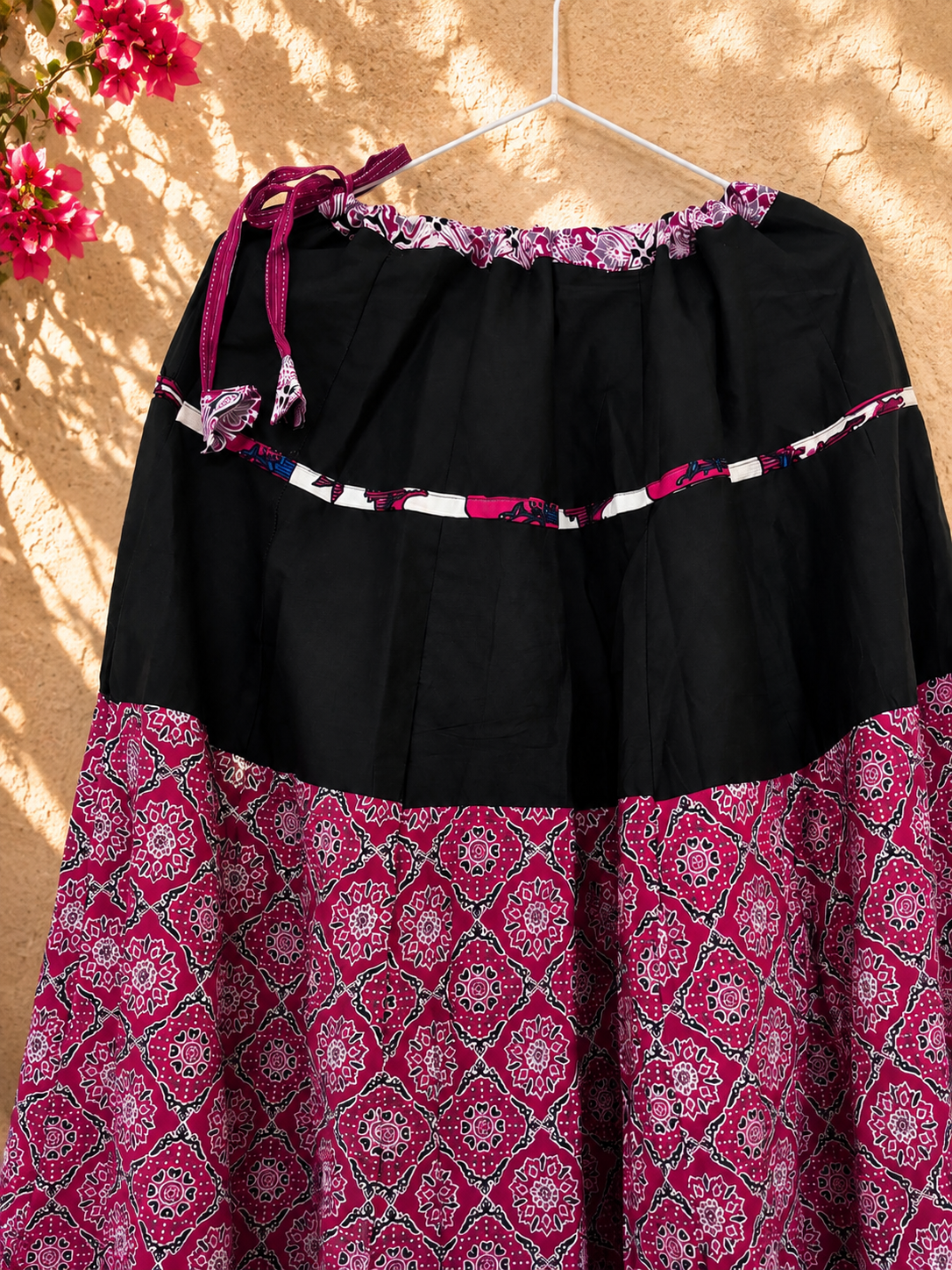 🌻Navrang ~ Mogra Ajrakh Skirt and Dupatta Set