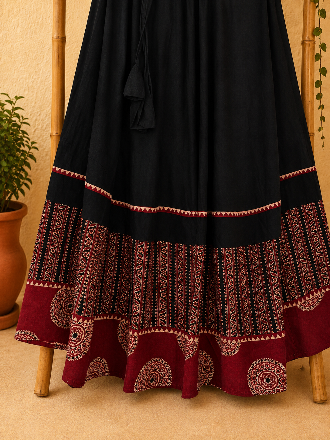 ⚜ Dharohar ~ Kajal Ajrakh Lehenga & Dupatta Set