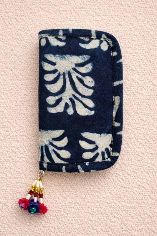 Swadesh ~ Ajrakh Handcrafted Wallets ~ Royal Blue Motif