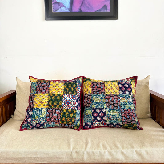 Ajrakh Cushion Covers ~ Motif Shower ~ Set of 2