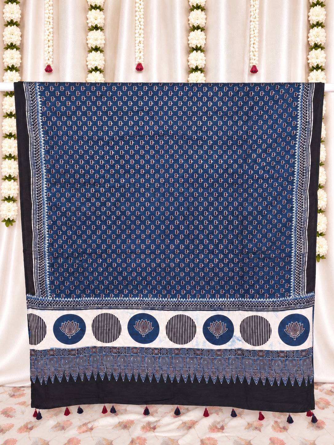 Dastaan-e-Ajrakh ✨ Modal Silk Dupatta ~ Neelambari