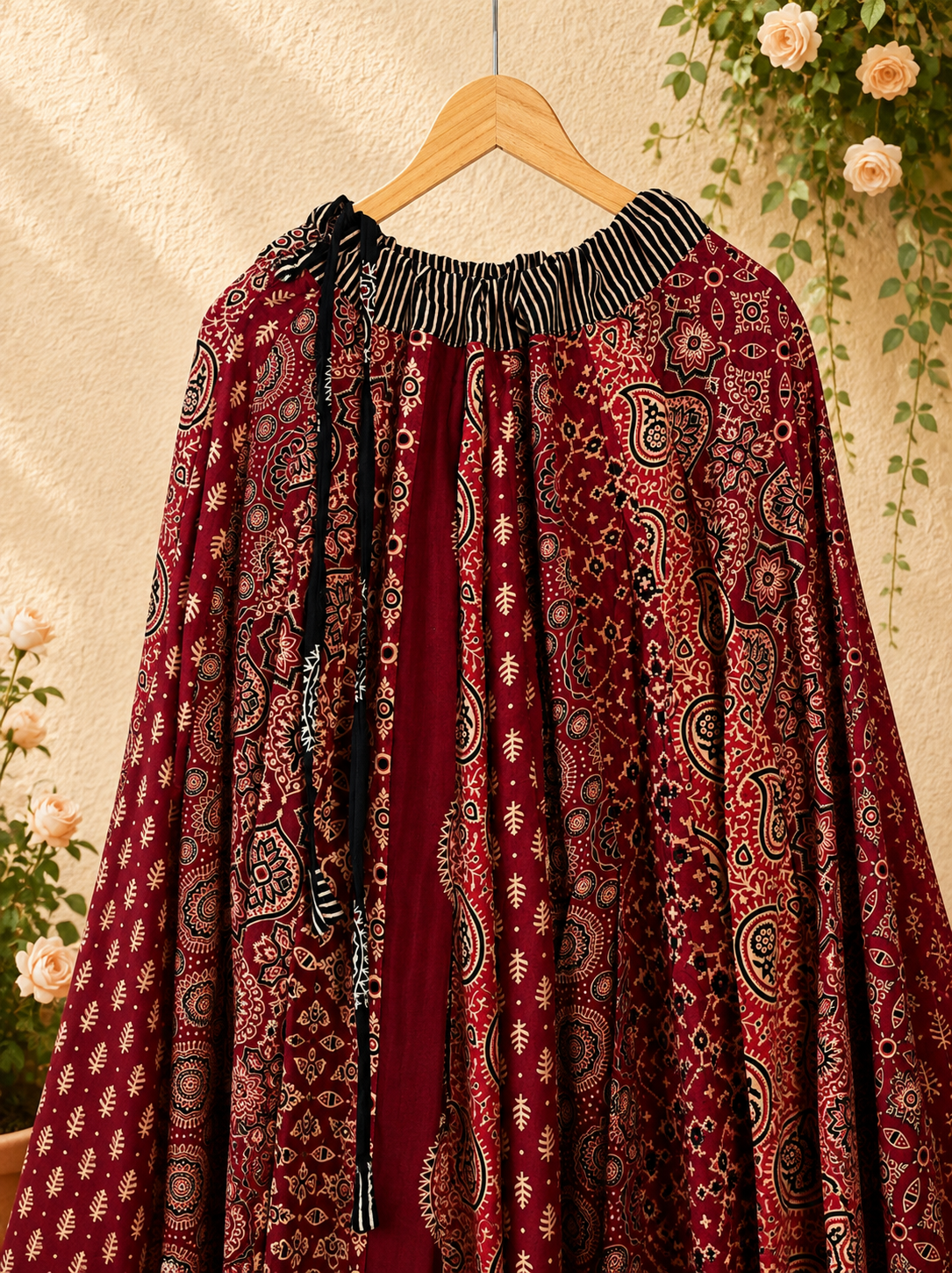 ⚜️ Dharohar ~ Surya ~ Ajrakh Long Kali Skirt