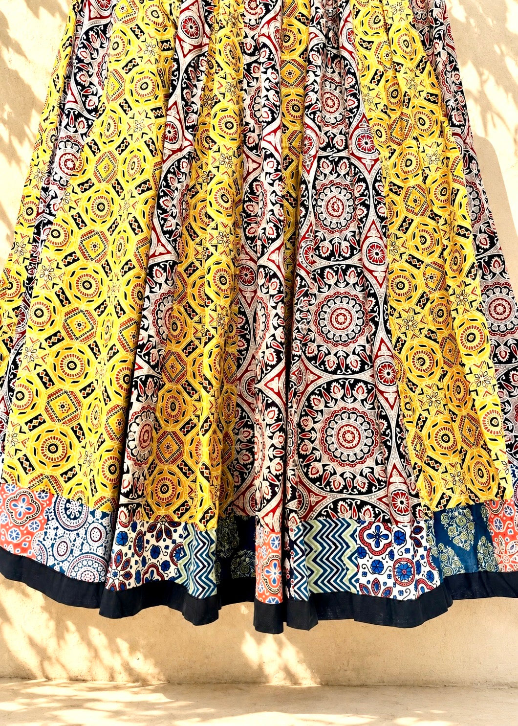🌻Navrang ~ Marigold Ajrakh Skirt and Dupatta Set