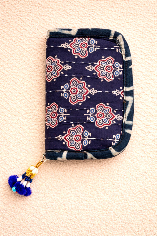 Swadesh ~ Ajrakh Handcrafted Wallets ~ Royal Blue Motifs