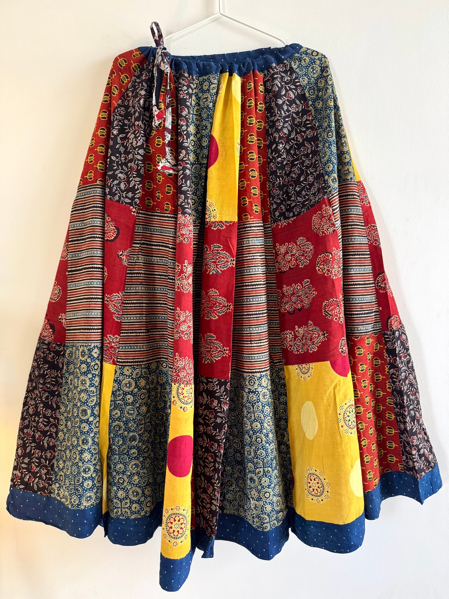 🌻Navrang ~ Ajrakh Lehengas ~ Multicolor w/ blue polka dots