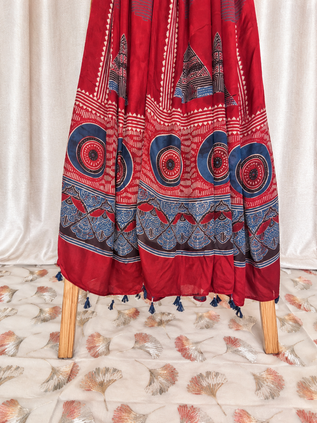 Dastaan-e-Ajrakh ✨ Modal Silk Dupatta ~ Sindoori Naksh