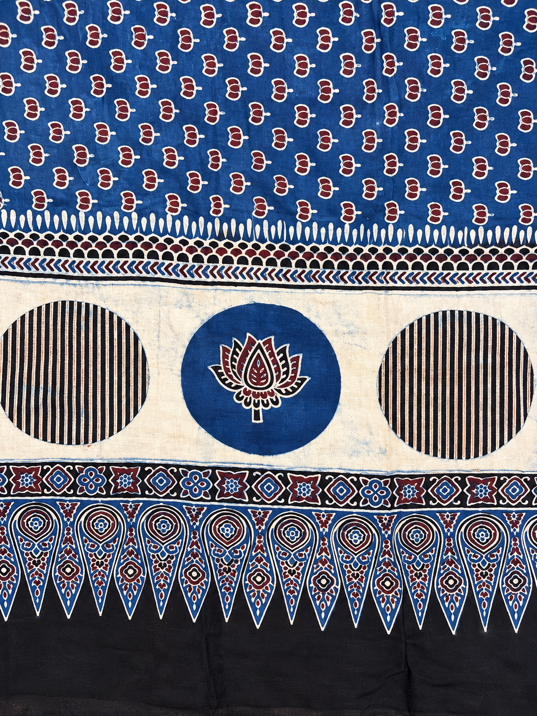 Dastaan-e-Ajrakh ✨ Modal Silk Dupatta ~ Neelambari