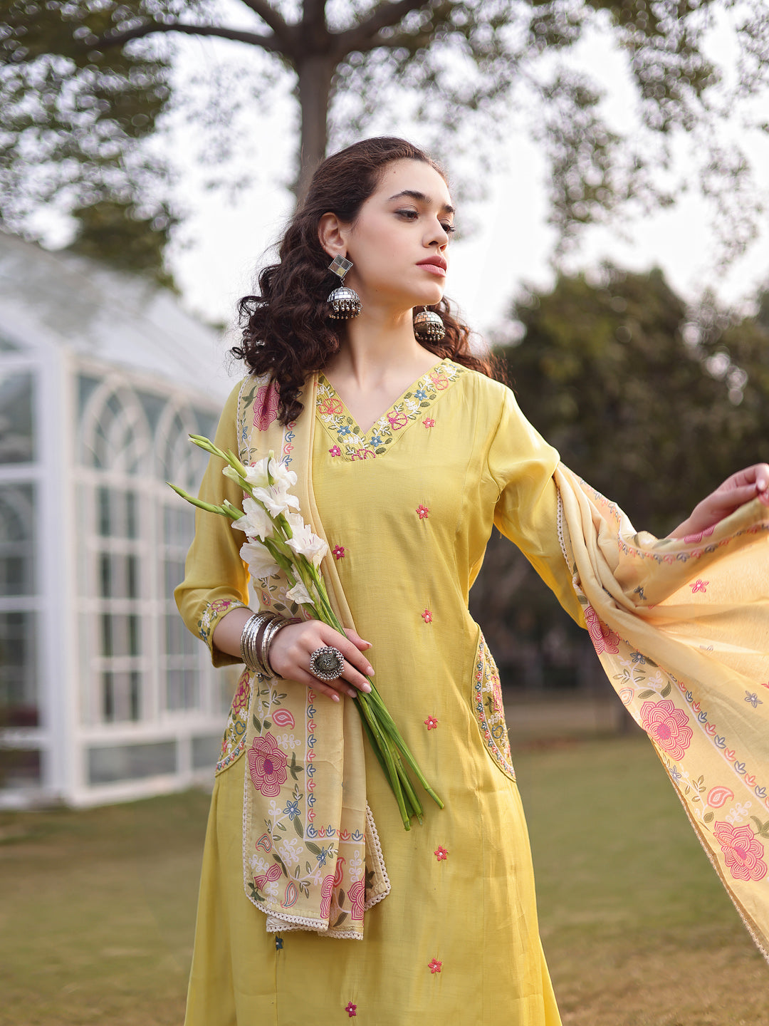Meher𓂃 ོ☼𓂃Chanderi Silk Suit Sets, Pastel Yellow