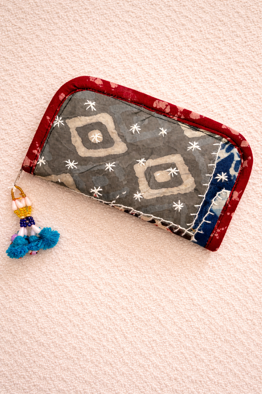 Swadesh ~ Ajrakh Handcrafted Wallets ~ Flower Garden