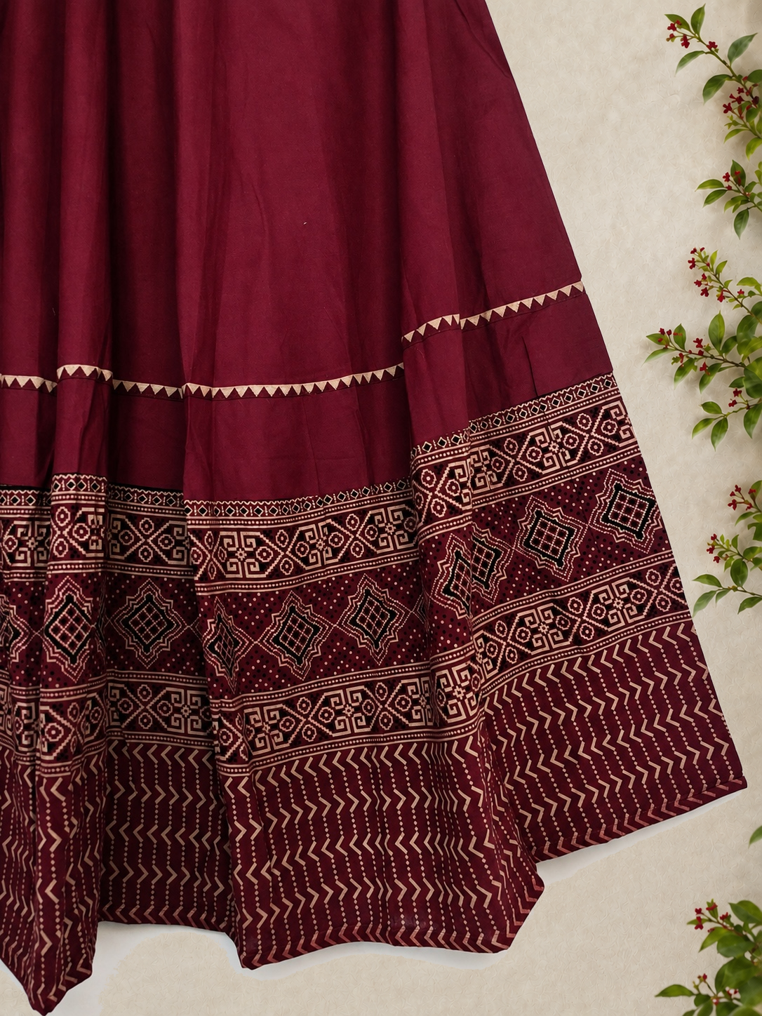 🌺Raasrang ~ Ishani ~ Ajrakh Skirt and Dupatta Set