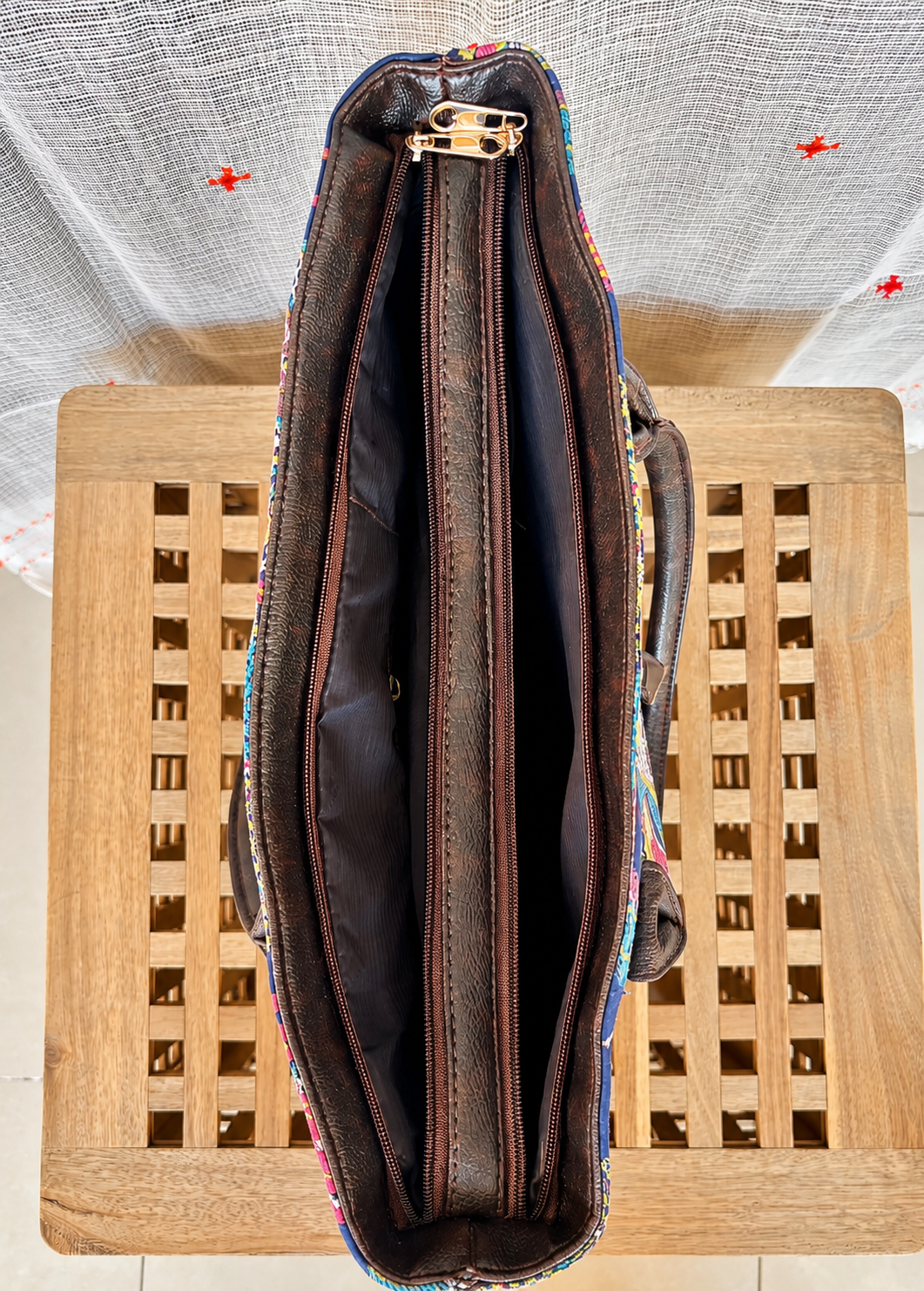 Karwaan🍂 Folk garden abstract motifs ~ Handblock Fabric Bag