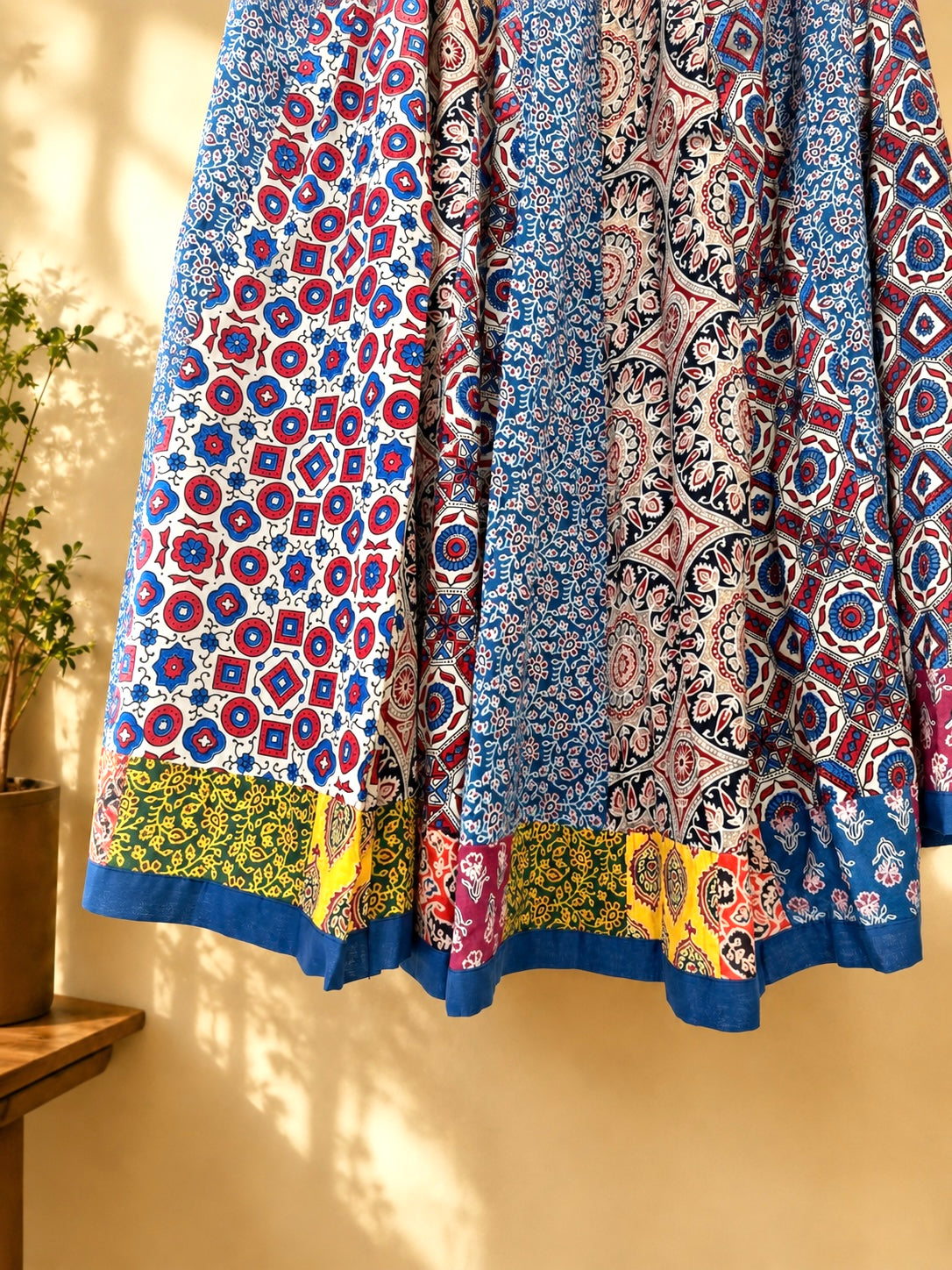 🌻Navrang ~ Neel Ajrakh Skirt and Dupatta Set
