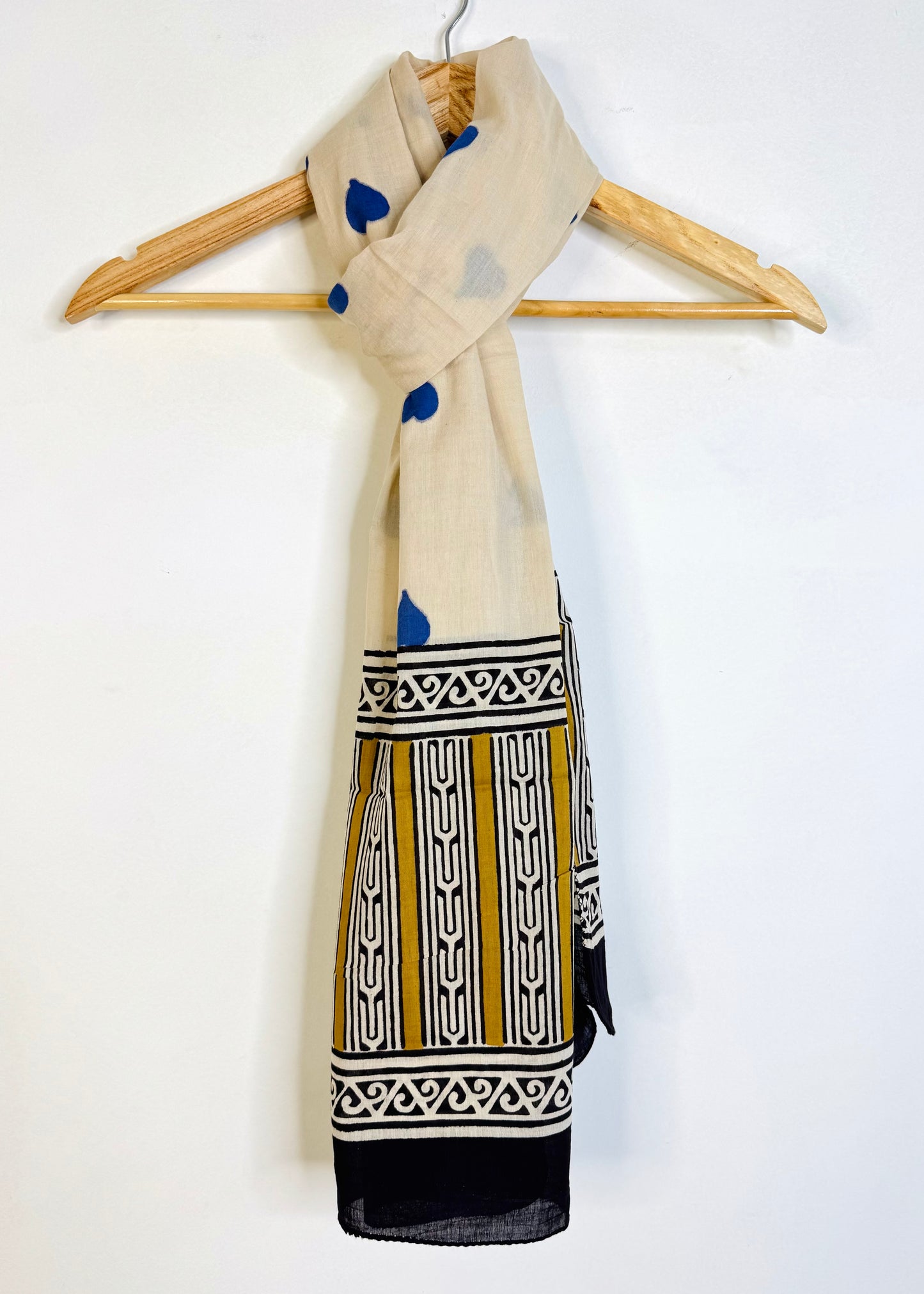 Raag 🪷 Mulmul Cotton Stoles ~ Blue Hearts