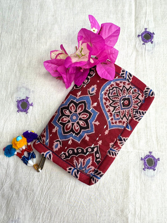 Navrang ~ Ajrakh Handcrafted Wallets ~ Maroon