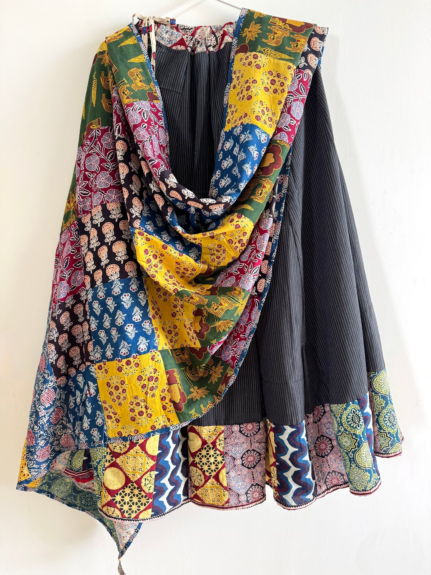 ✨Garba nu Ghoomie ~ Ajrakh Lehenga and Dupatta Set ~ Multicolor w/ Black