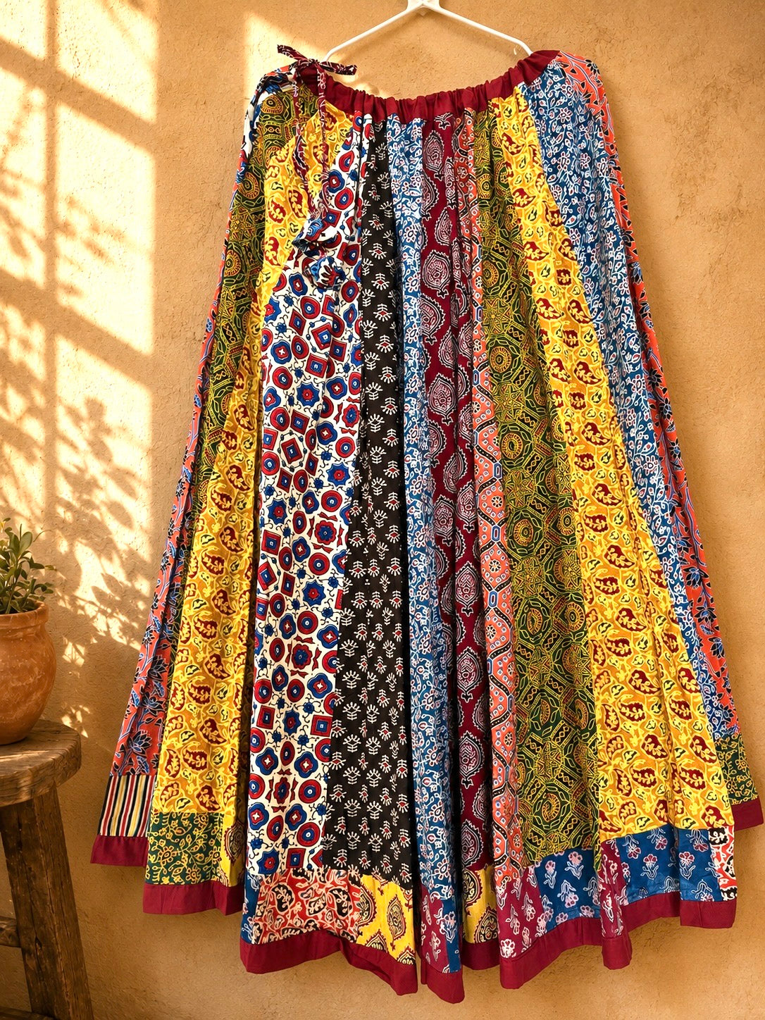 🌻Navrang ~ Gulal Ajrakh Skirt and Dupatta Set
