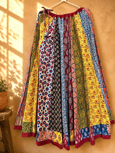 🌻Navrang ~ Gulal Ajrakh Skirt