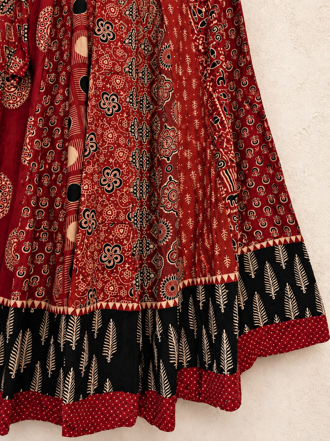 ⚜️ Dharohar ~ Mehrun ~ Ajrakh Long Kali Skirt & Dupatta Set
